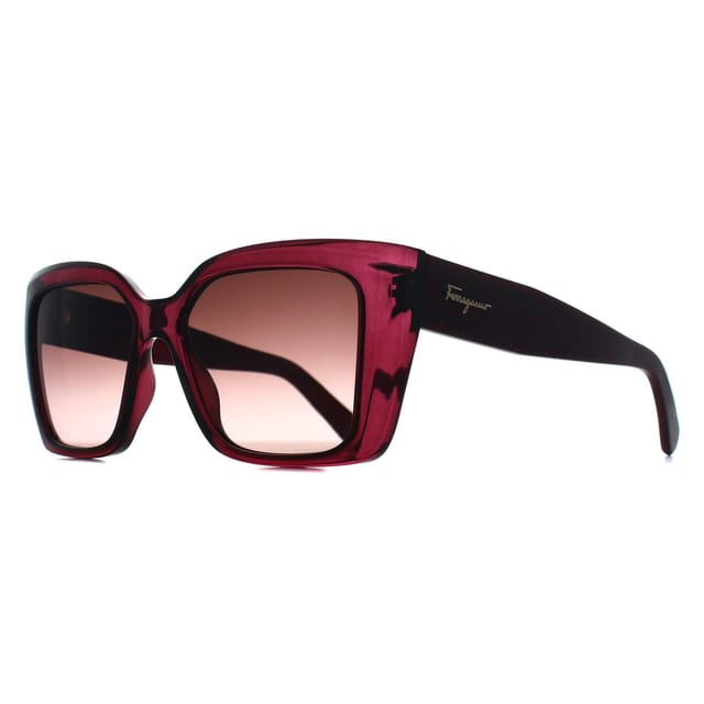 Salvatore Ferragamo Salvatore Ferragamo Women's Square Transparent Cyclamen Brown Gradient SF1042S in Pink - 2