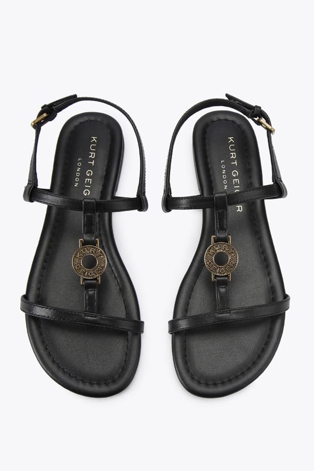 Kurt Geiger London Kurt Geiger London Women's 'Bromley Flat Sandal' Leather Sandals in Black - 2