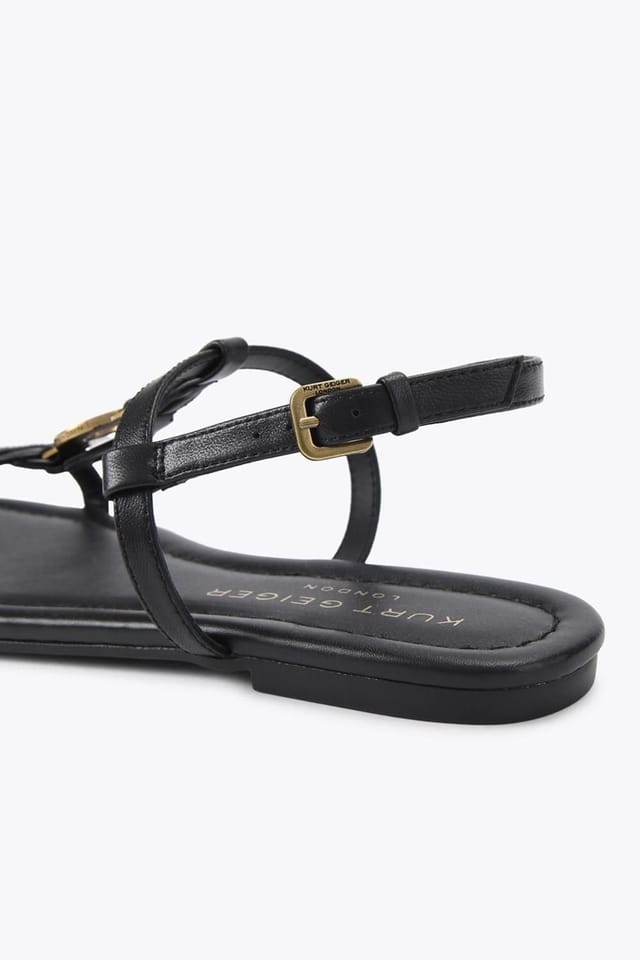 Kurt Geiger London Kurt Geiger London Women's 'Bromley Flat Sandal' Leather Sandals in Black - 3
