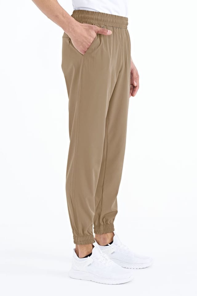 Tommy Life Tommy Life Men's Woven Jogger Sweatpants in Khaki - 3