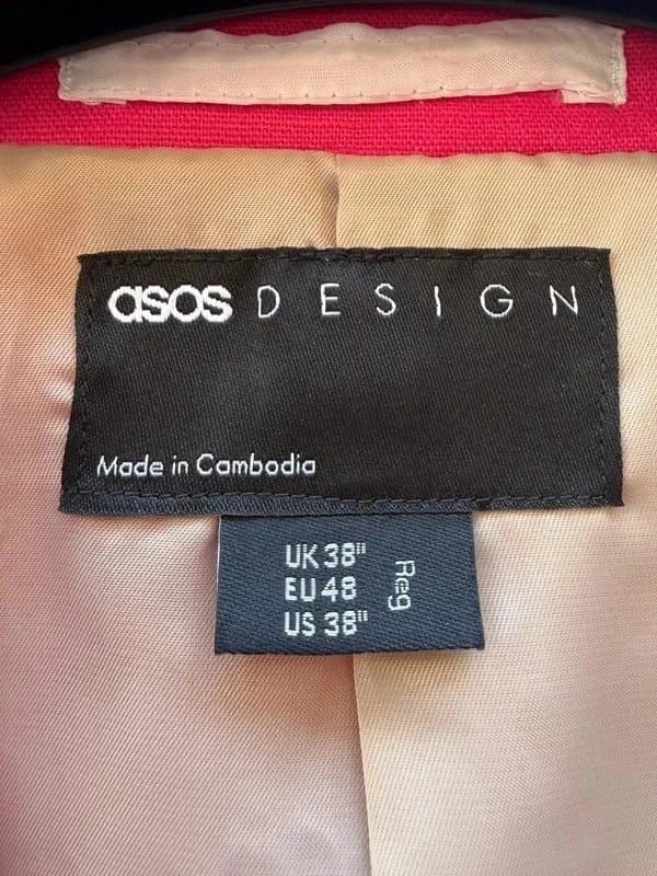 ASOS Design Vibrant Fuchsia Pink Tailored Blazer