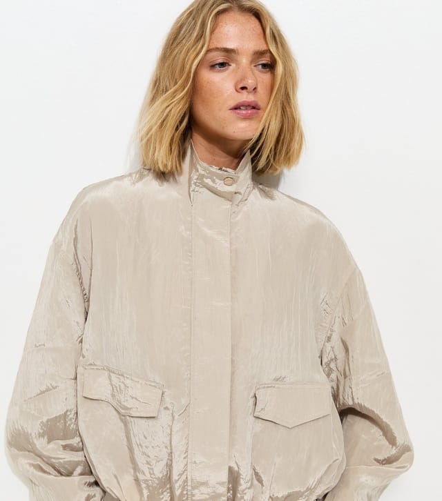 New Look Women's Cream Pocket Detail Bubble Hem Jacket New Look - 3