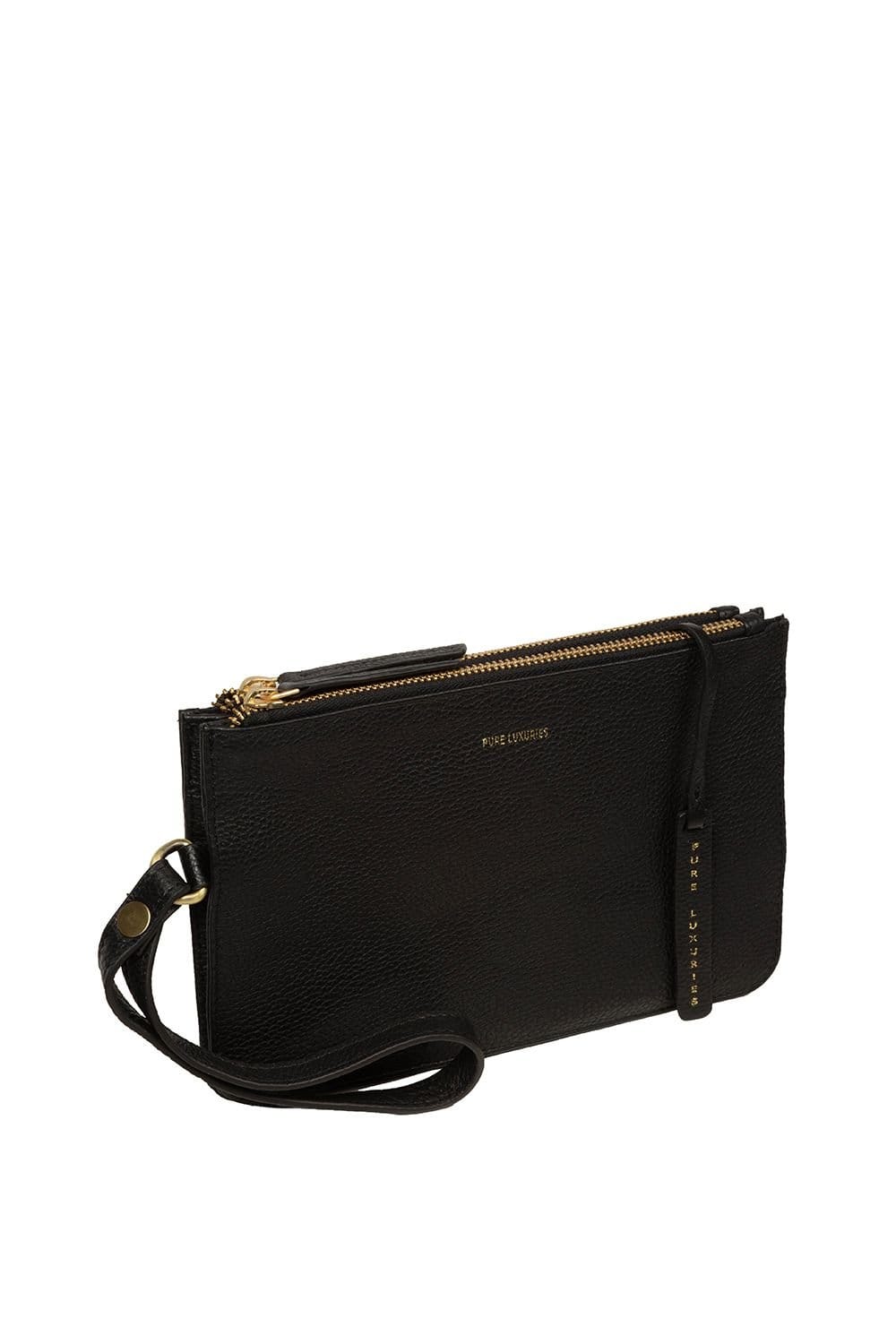 Pure Luxuries London Pure Luxuries London Women's 'Eleanor' Leather Clutch Bag in Black - 4
