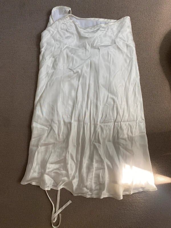 Bershka Bershka, cream silk skirt
