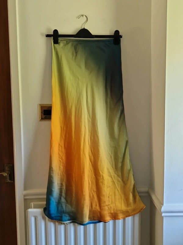 Topshop Topshop UK 10 Ombre Maxi Satin Skirt