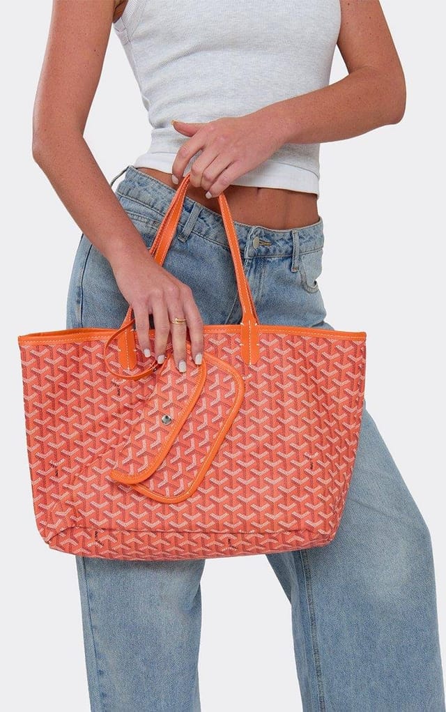 EGO Techno Printed Detail Oversized Shopper Bag In Orange Faux Leather, Women's Size UK 0 - 2