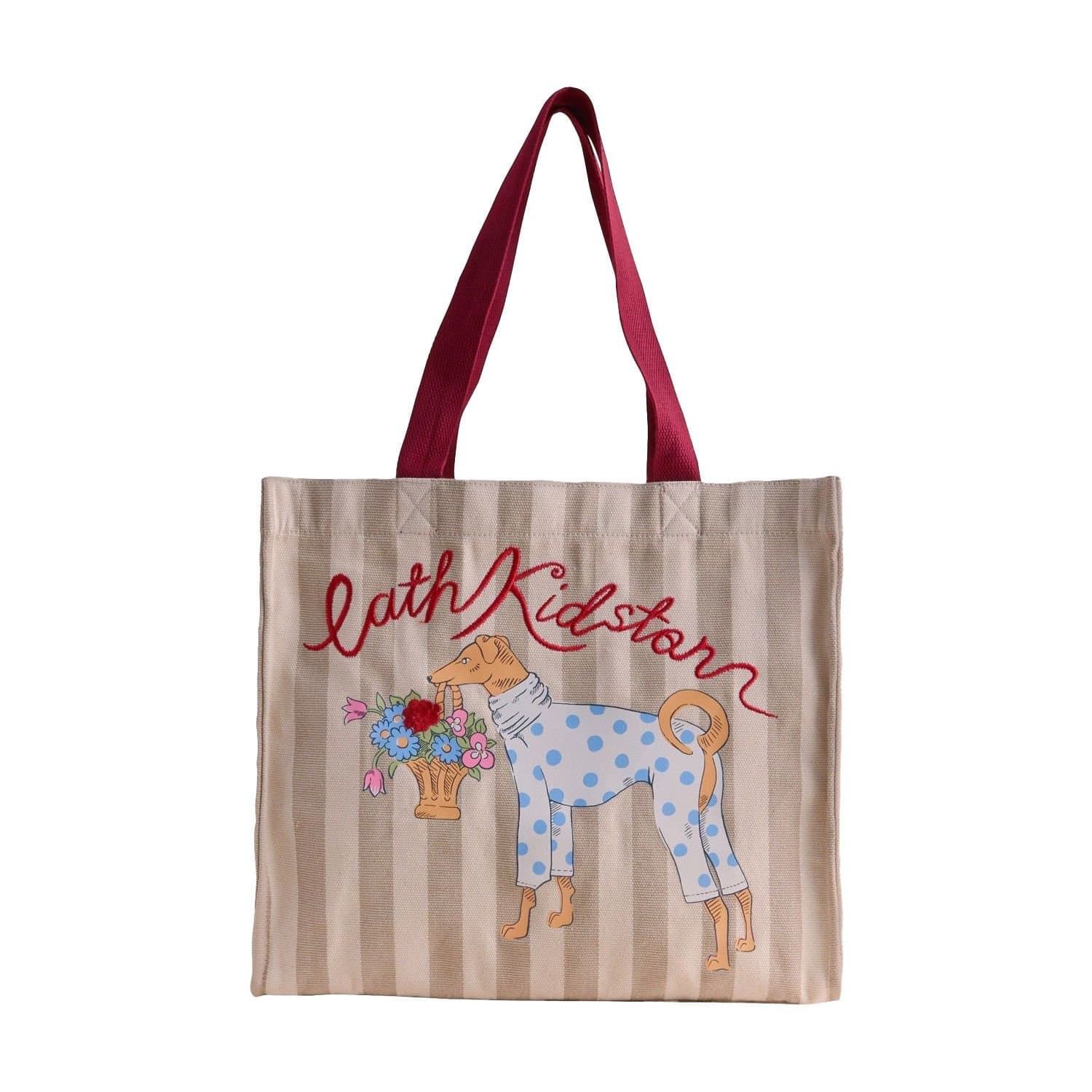 Cath Kidston Cath Kidston Beige Dog Stripes Tote