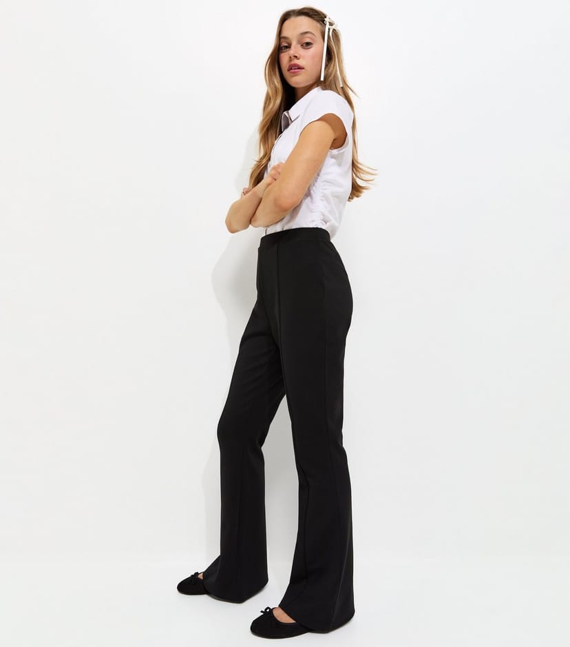 New Look Girls' Black Flared Leg School Trousers New Look - 1