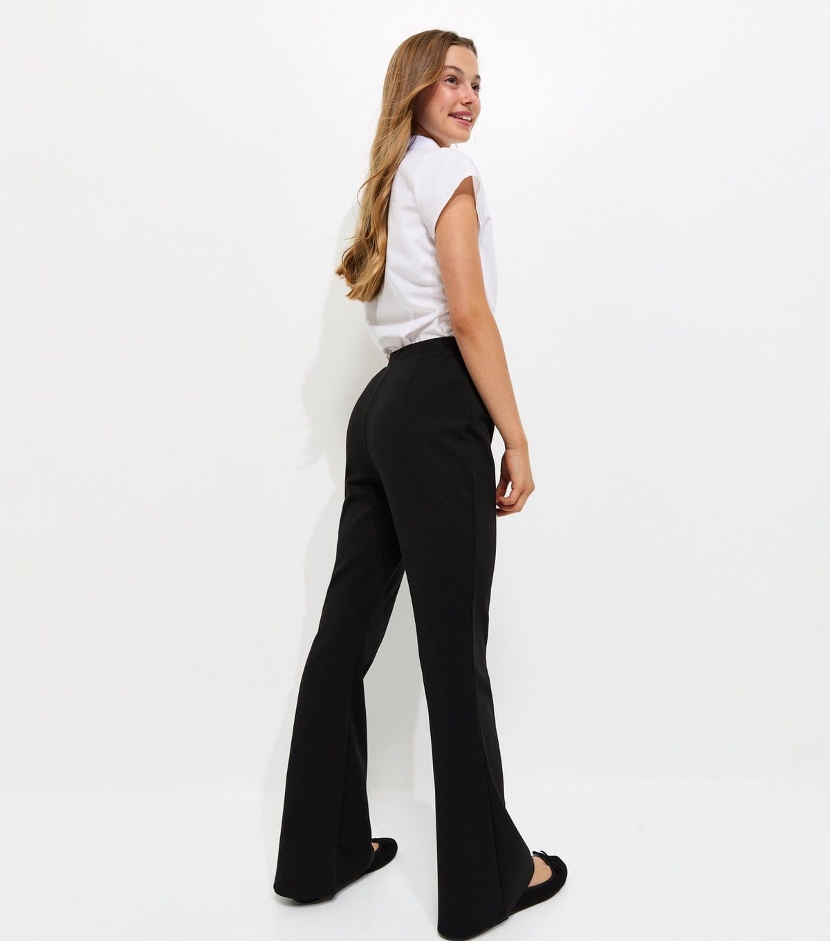 New Look Girls' Black Flared Leg School Trousers New Look - 4