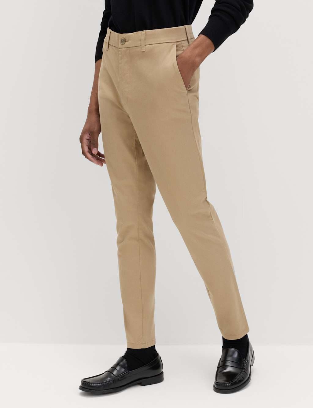 Marks & Spencer M&S Skinny Fit Stretch Chinos in Fawn