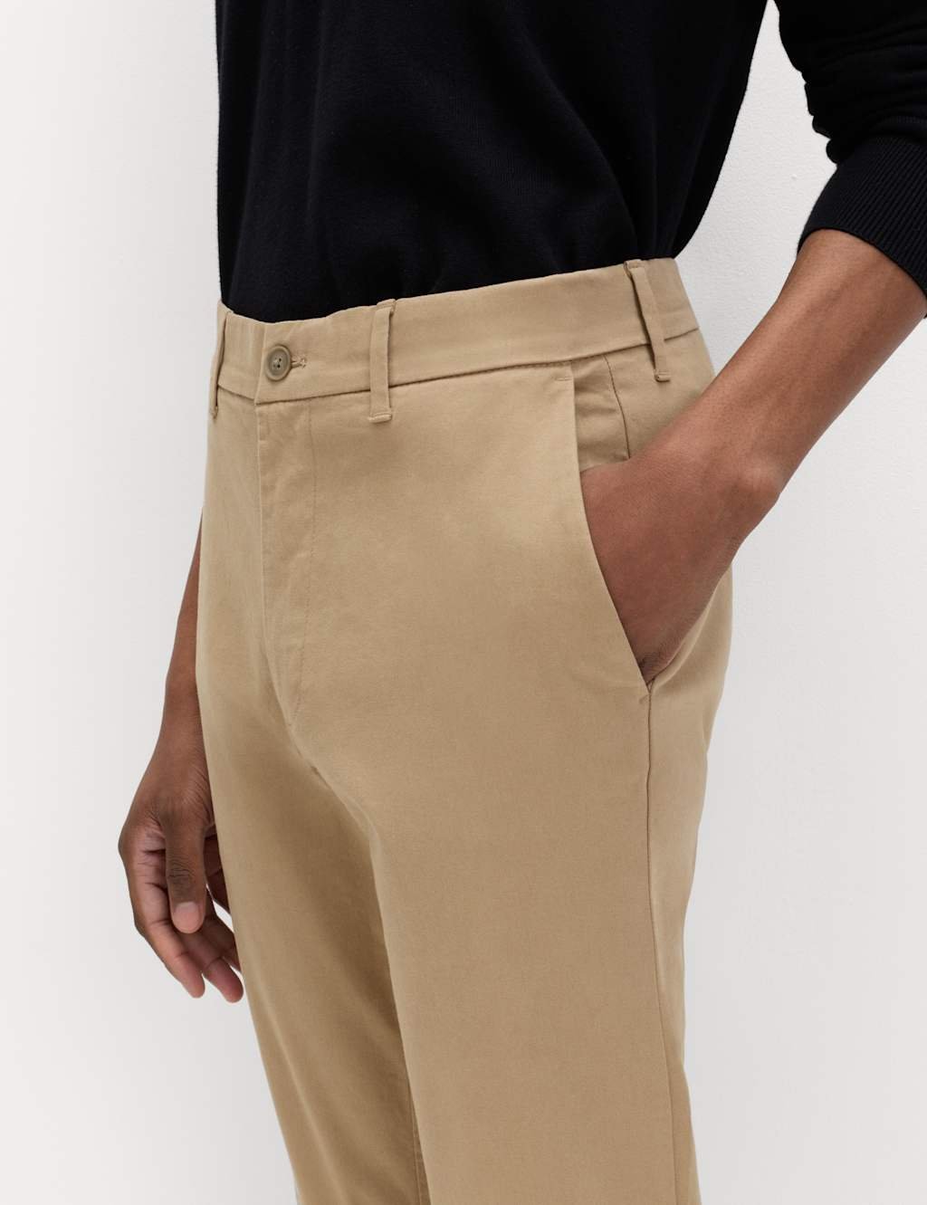 Marks & Spencer M&S Skinny Fit Stretch Chinos Fawn - 2