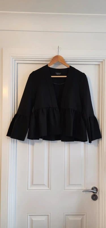 Topshop Black Topshop frill jacket