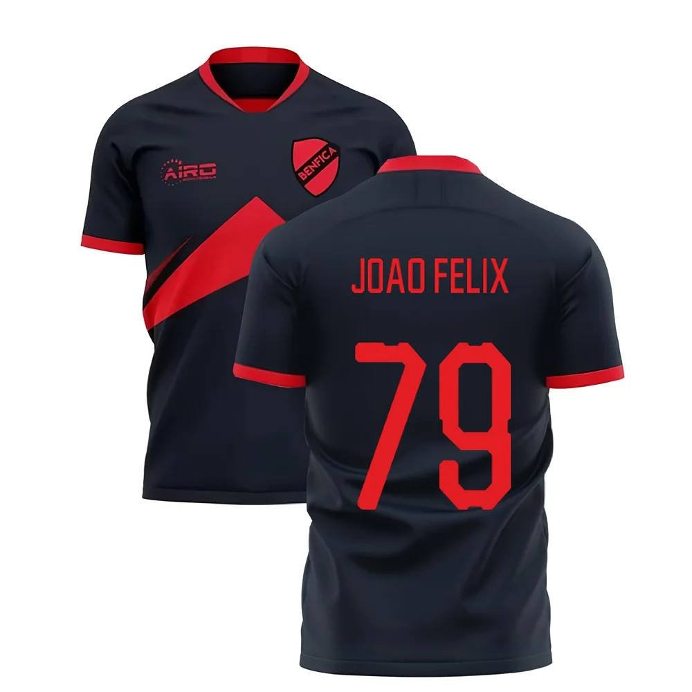SL Benfica SL Benfica Men's Away Concept Football Shirt Joao Felix in Navy - 2