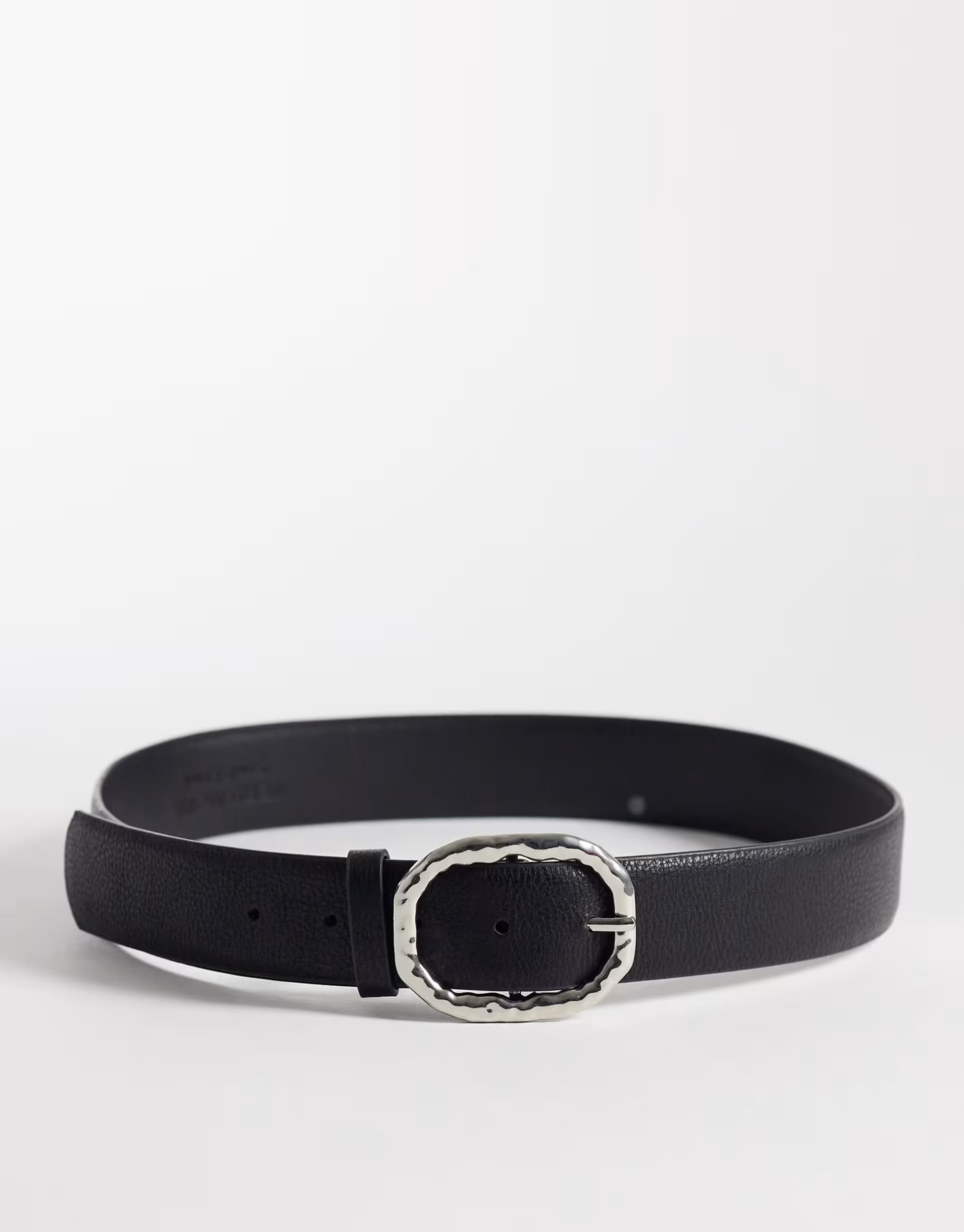 ASOS Vero Moda Black Faux Leather Hammered Metal Buckle Belt