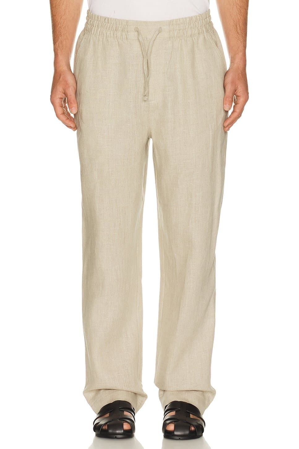 revolve Revolve Oat Linen Drawstring Trouser