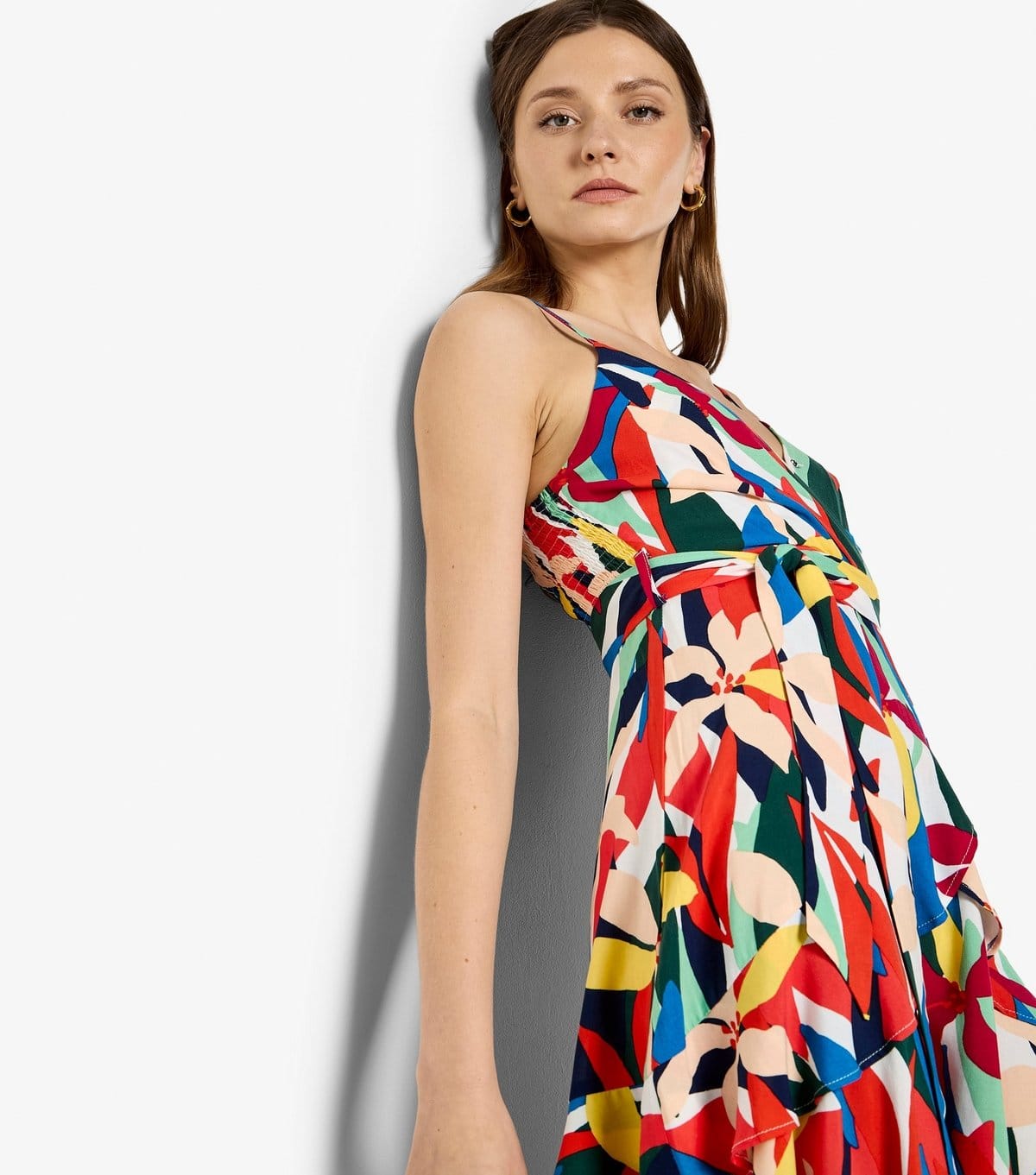 Apricot Women's Red Colour Block Tiered Mini Dress Apricot New Look - 4