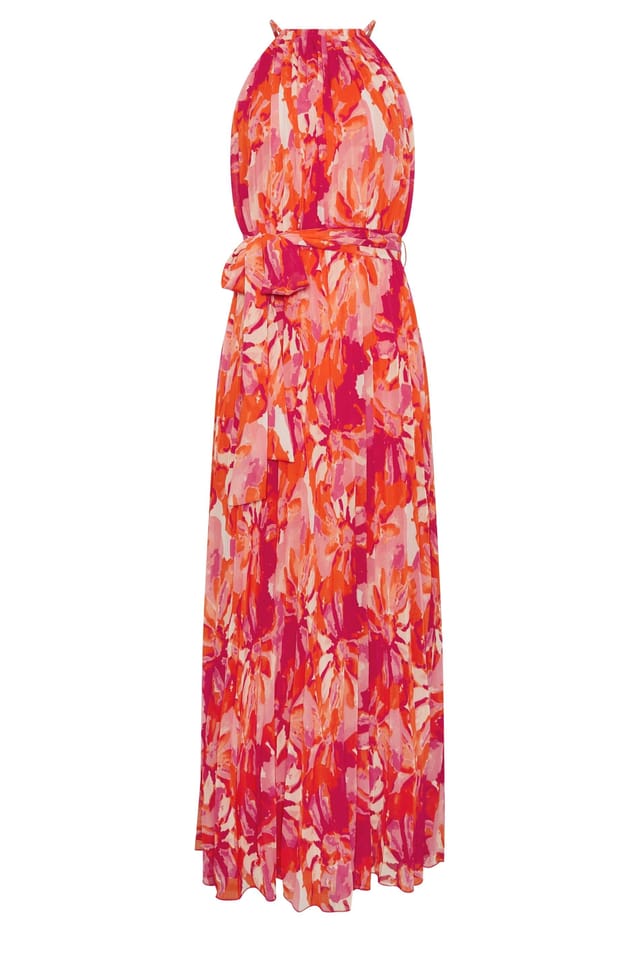 Star By Julien Macdonald Star by Julien Macdonald Women's Blurred Floral Pleated Maxi Dress in Bright Pink - 2