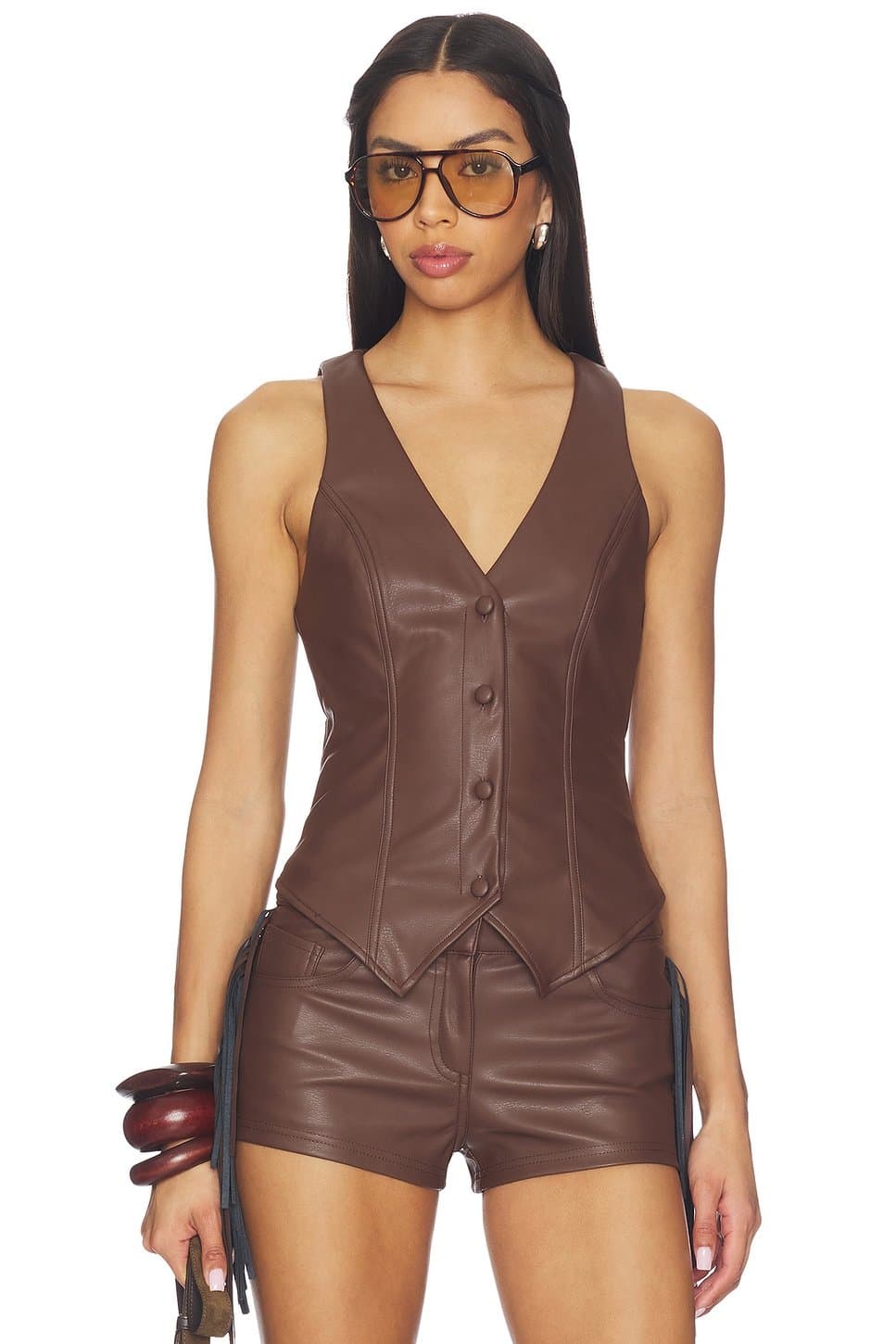 revolve Karina Faux Leather Vest