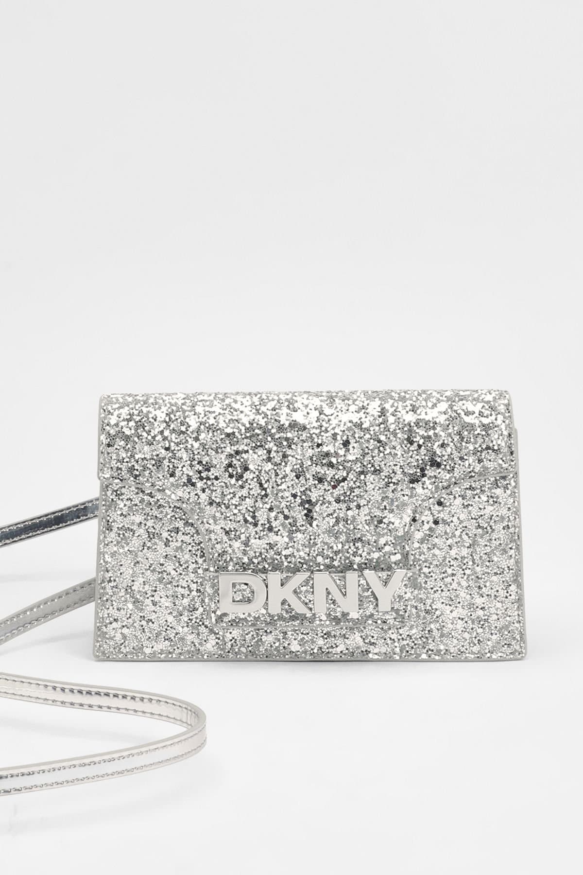 DKNY DKNY Women's Avril Wallet On A String Glitter Silver
