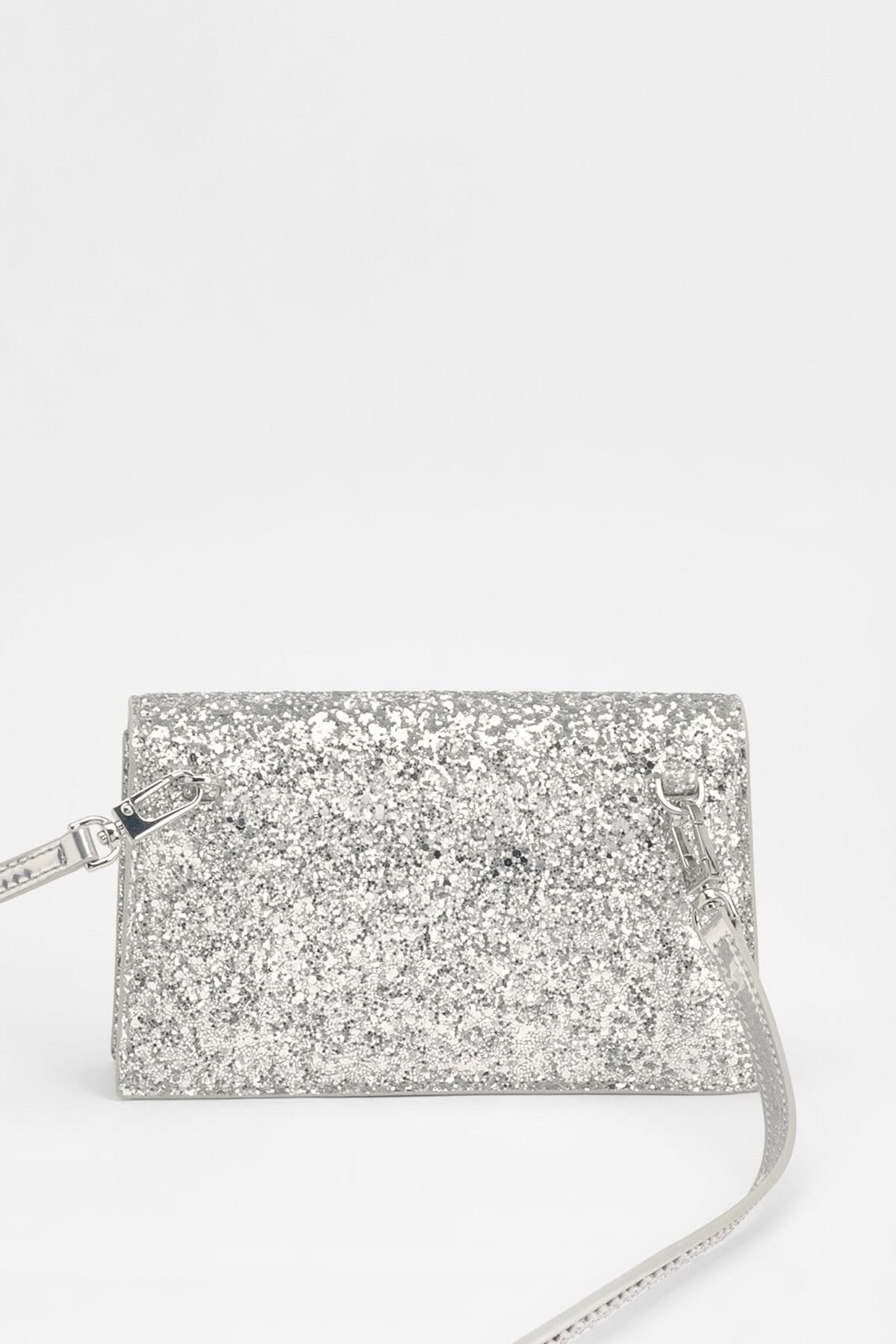 DKNY DKNY Women's Avril Wallet On A String Glitter Silver - 4
