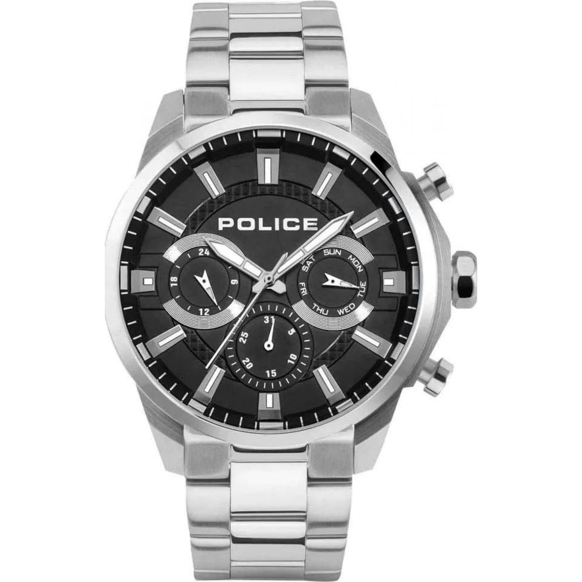 Police Police Men's PEWJK2204201 Menelik 46mm Quartz Watch in Silver - 1
