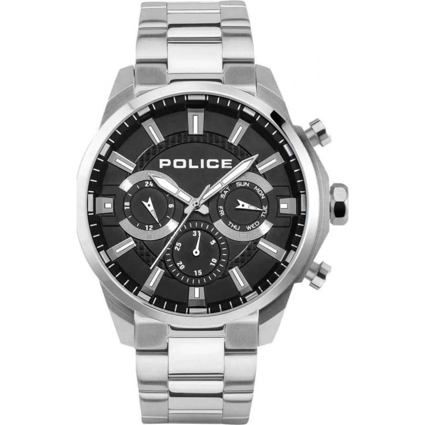 Police Police Men's PEWJK2204201 Menelik 46mm Quartz Watch in Silver - 1