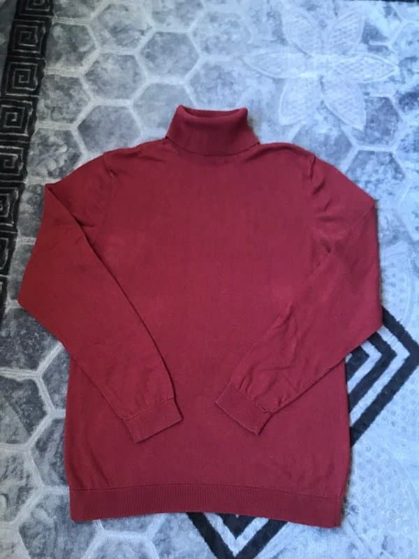 ASOS Mens size s turtle beck knit jumper burgundy ASOS 100% cotton
