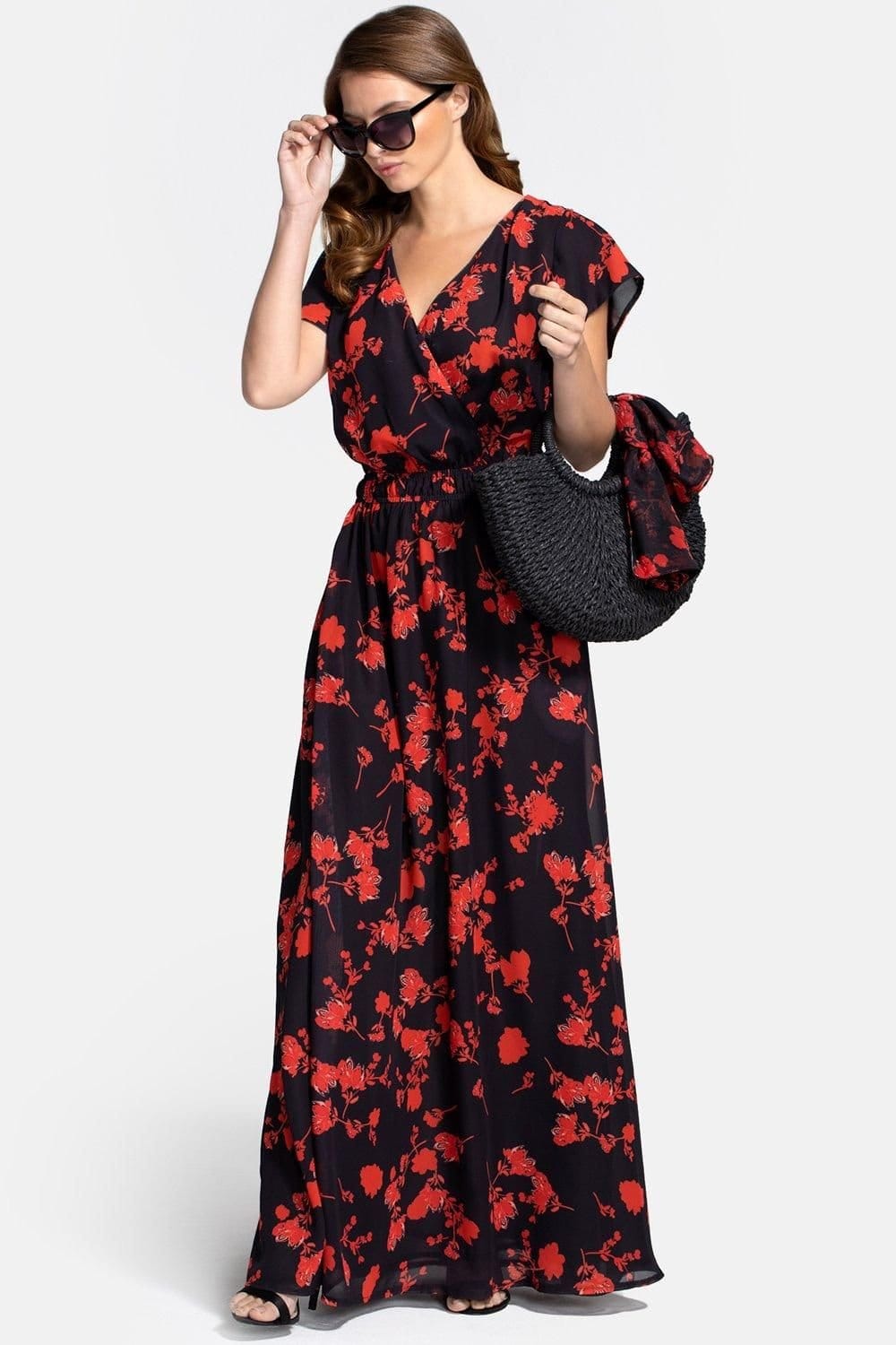 Hot Squash Hot Squash Women's Chiffon Wrap Top Maxi Dress - 4