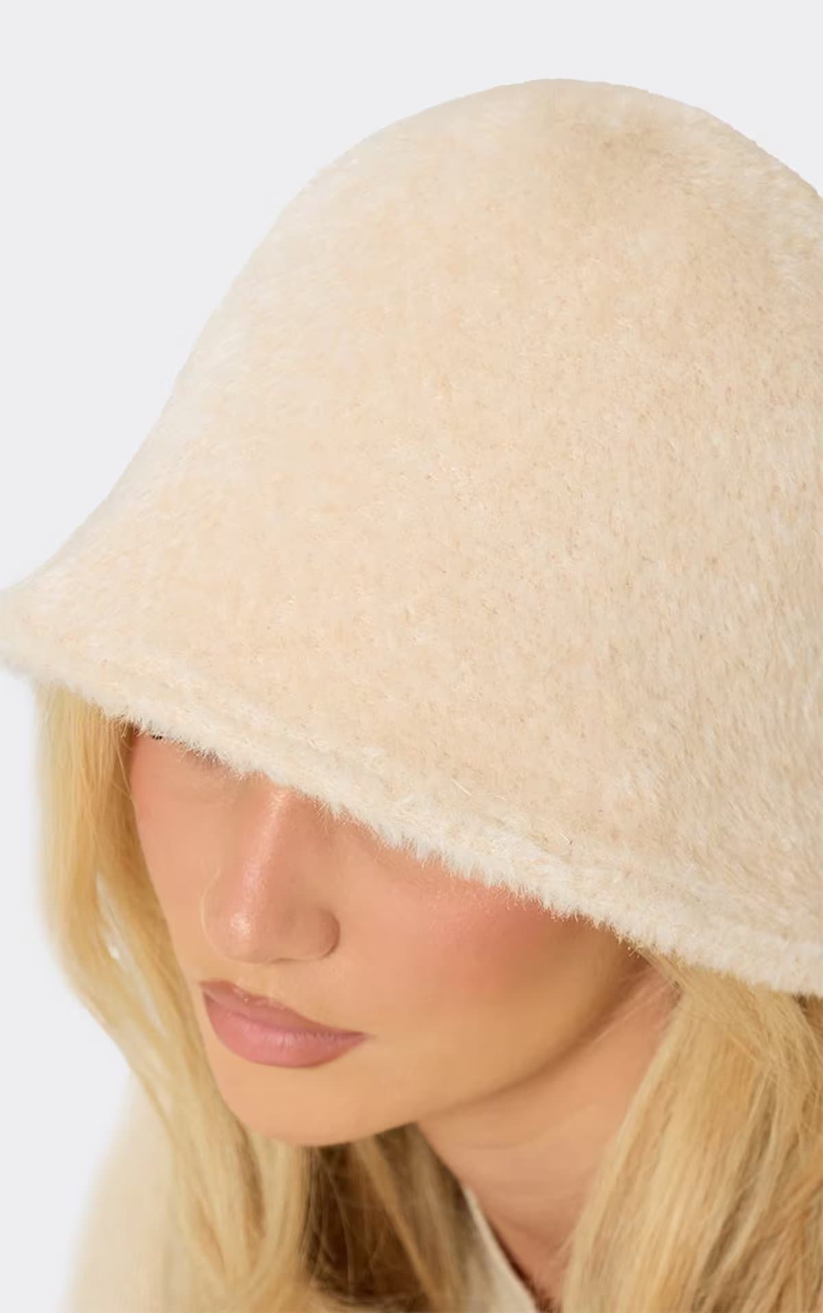 EGO Bucket Hat In Cream Felt, Women's Size UK 0