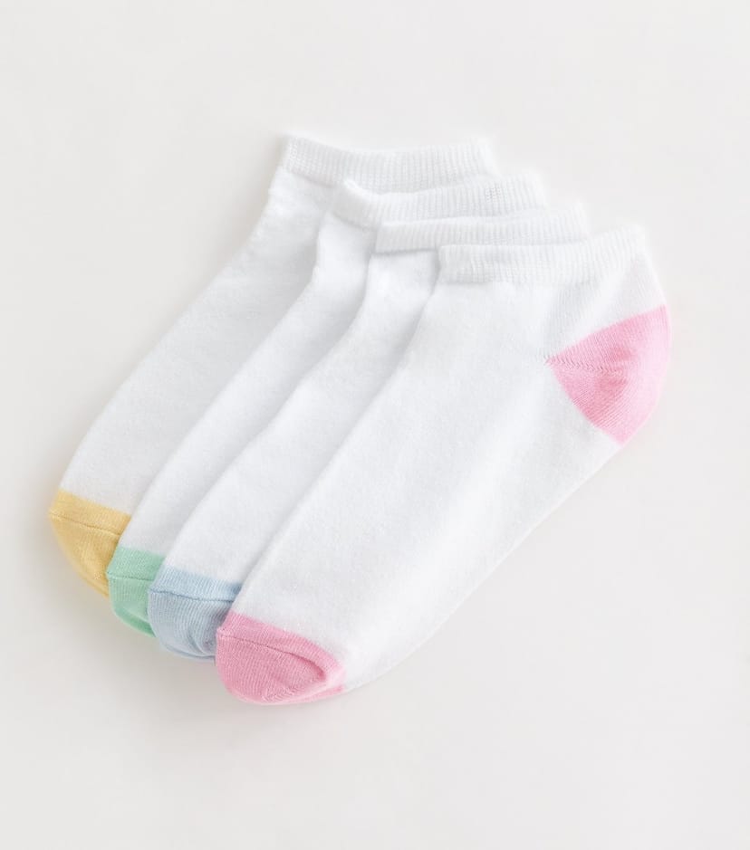New Look Pack of White Contrast Trim Trainer Socks New Look - 1