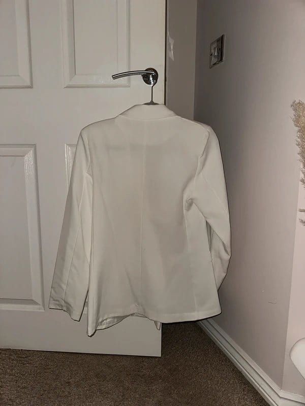 Boohoo White Military Blazer with Gold Buttons