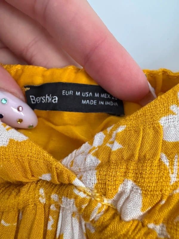 Bershka Yellow floral dress