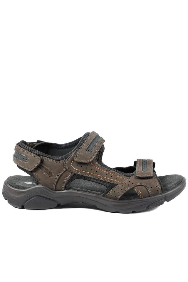 Pavers Pavers Men's Comfy Triple Touch Fasten Sandals in Dark Brown - 2
