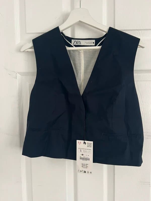 Zara Zara navy waistcoat top