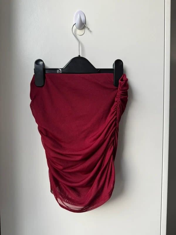 ASOS ASOS burgundy ruched bandeau top size S