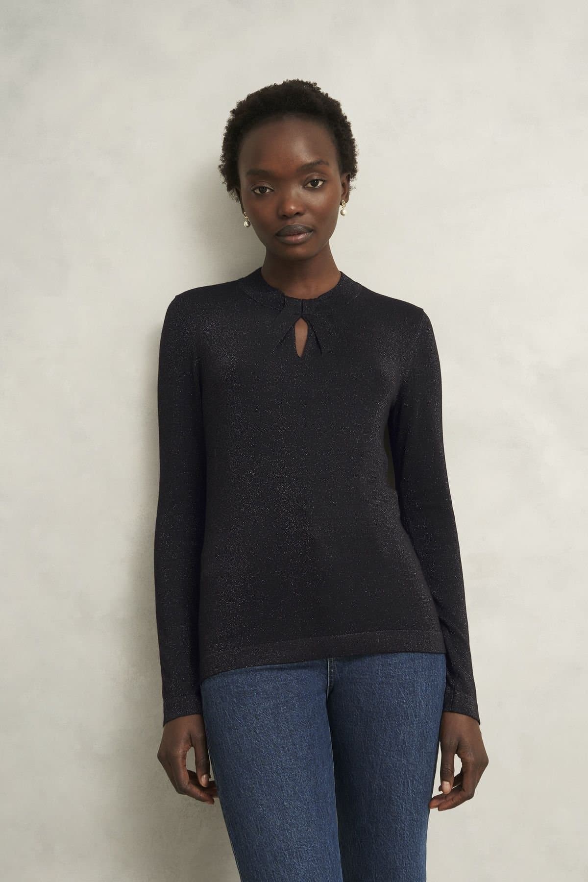 Hobbs London Hobbs London Women's Effie Sparkle Jumper in Black