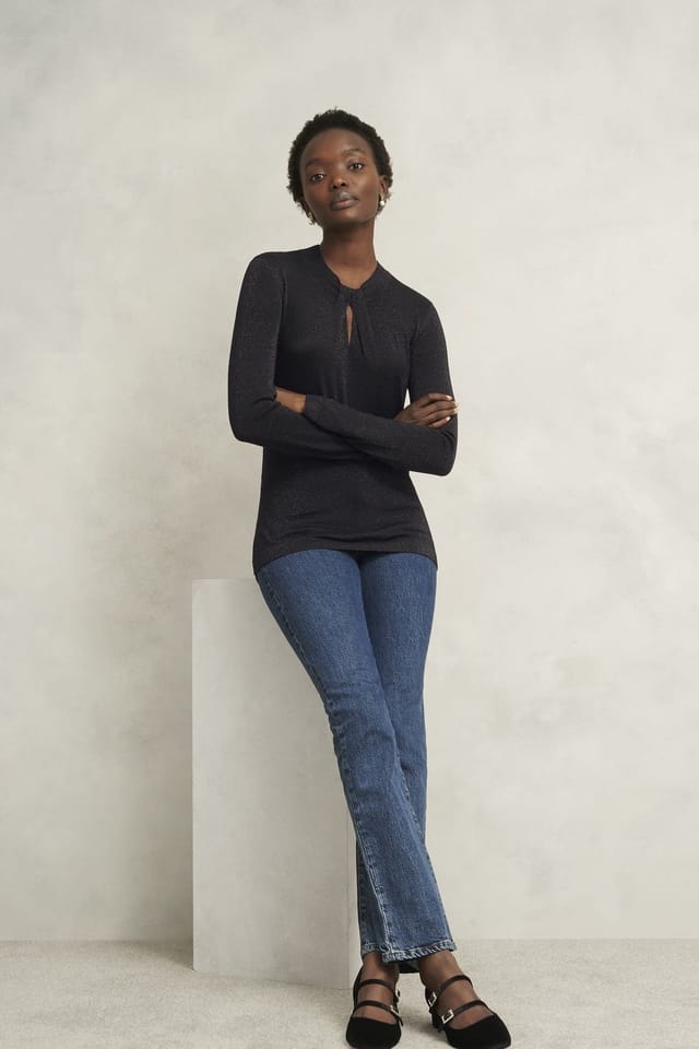 Hobbs London Hobbs London Women's Effie Sparkle Jumper in Black - 3