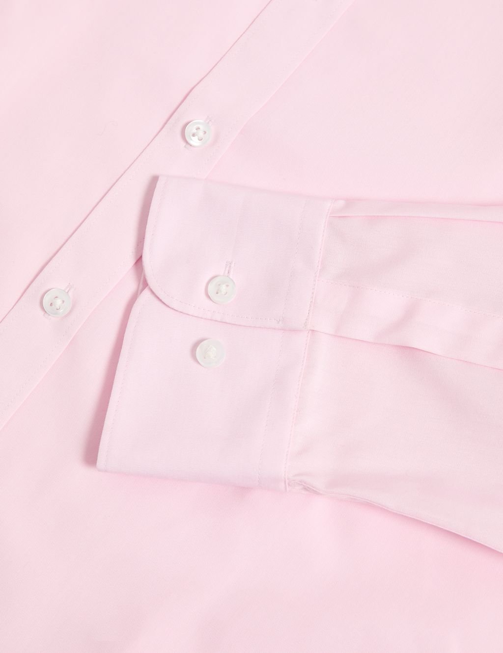 Marks & Spencer M&S Slim Fit Easy Iron Cotton Blend Shirt Pink - 2