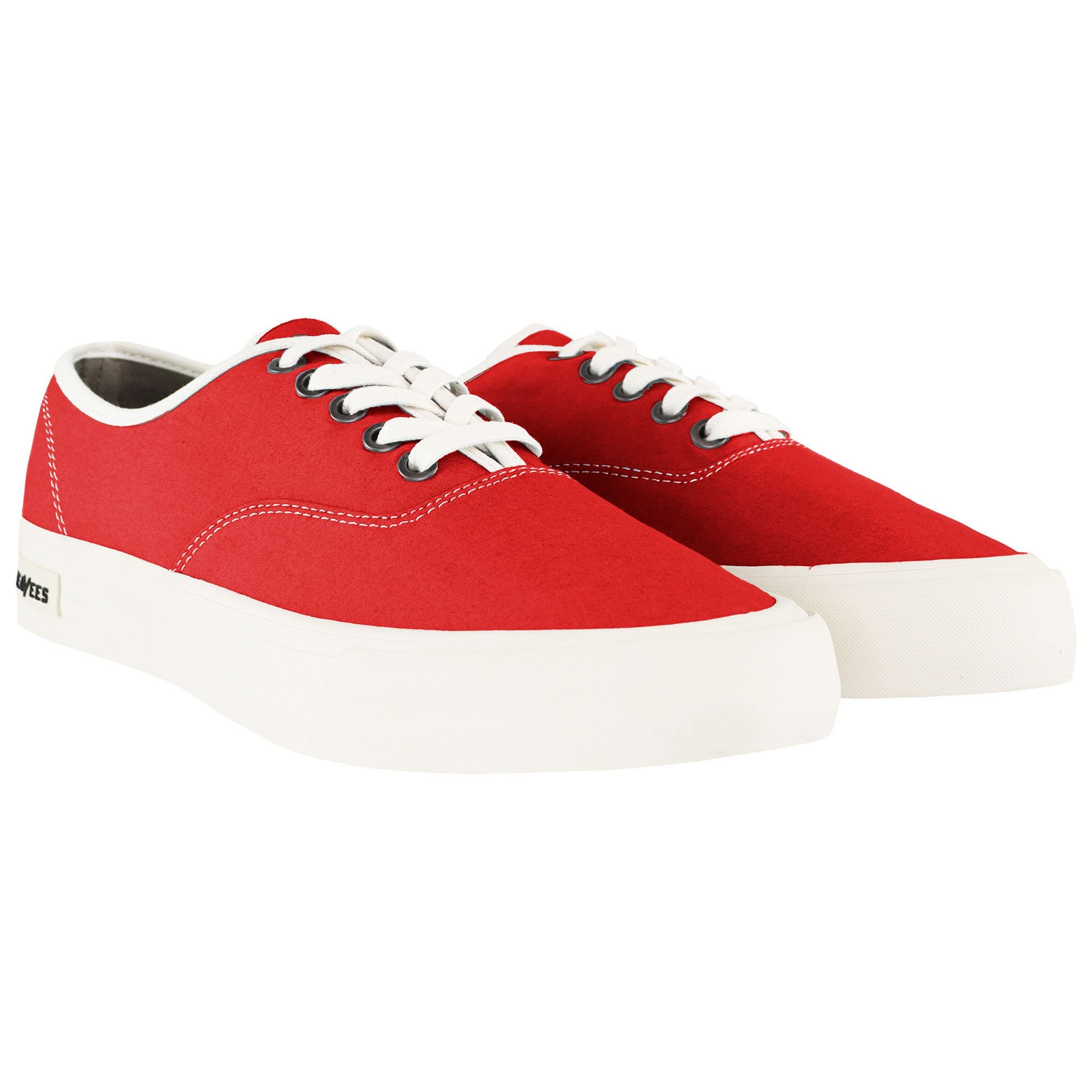 Seavees Seavees Women's Red Canvas Plimsolls - 2