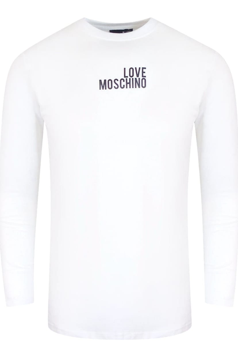 Love Moschino Love Moschino Men's Long Sleeve Crew Neck T-shirt in White - 1