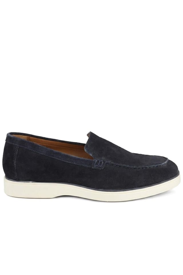 Jones Bootmaker Jones Bootmaker Men's Quarius All Leather Slip On Shoes in Navy - 2