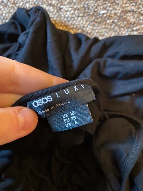 ASOS asos luxe black mini dress with ruched corset detail size 10