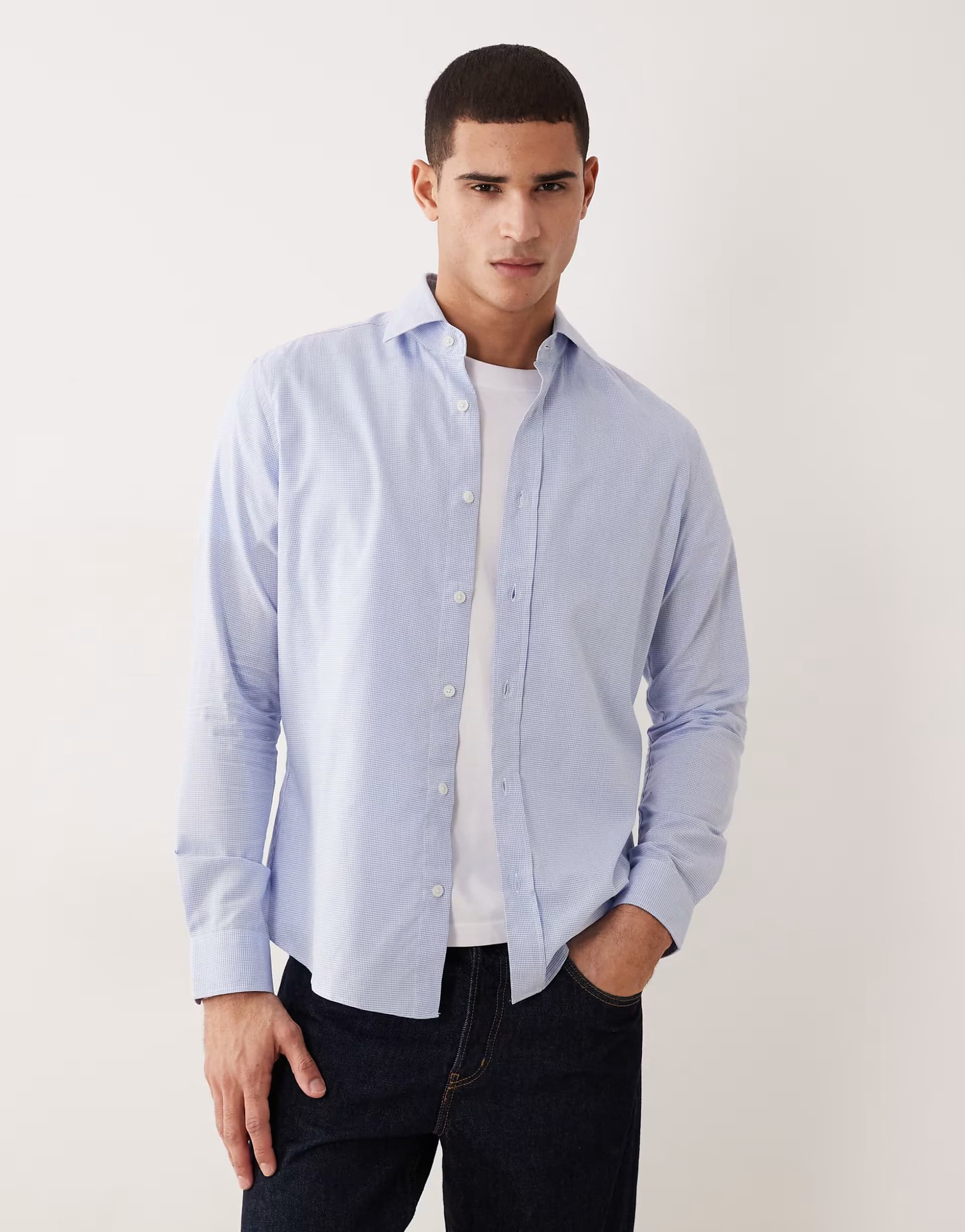 ASOS ASOS Premium Cotton Shirt in Light Blue