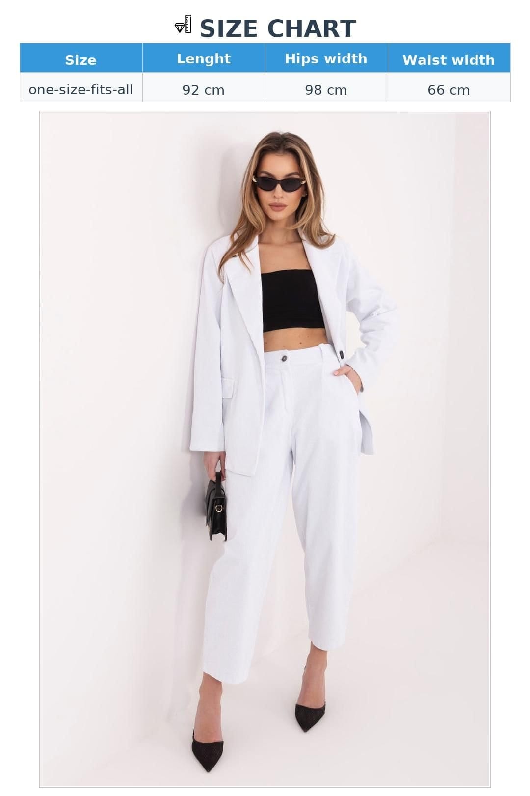 Love Lace Love Lace Women's Paris Chic High Waist Corduroy Carrot Pants in White - 4
