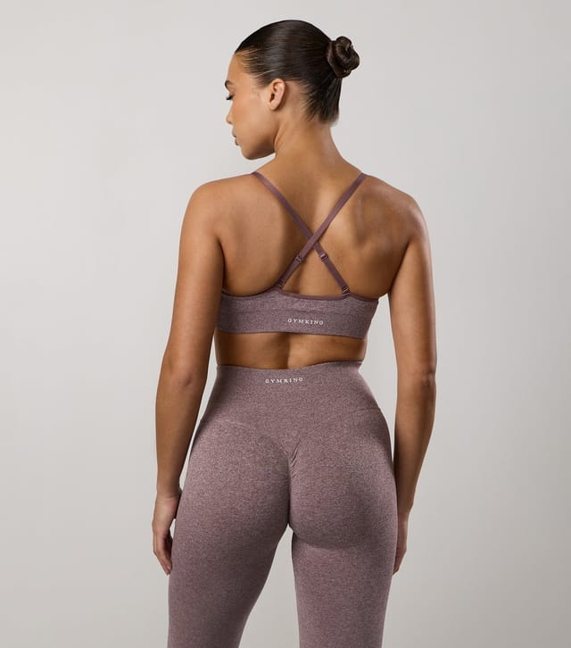 Gym King Women's Light Burgundy Logo Print Sports Bra Gym King New Look - 3
