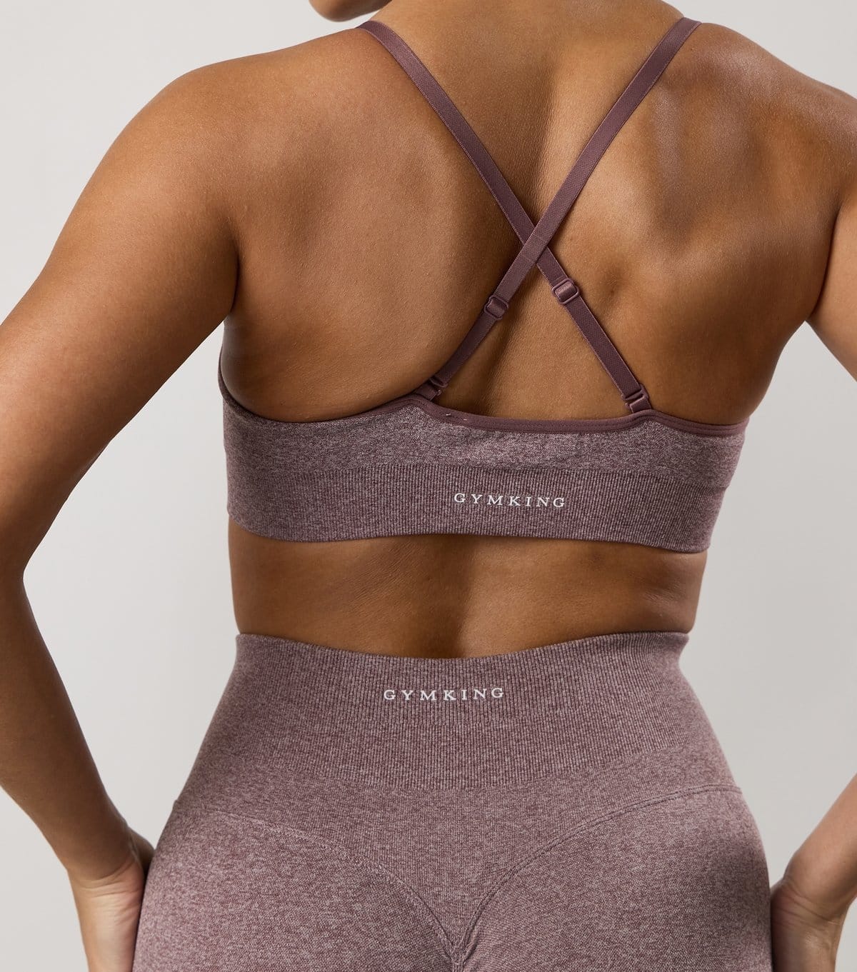 Gym King Women's Light Burgundy Logo Print Sports Bra Gym King New Look - 4