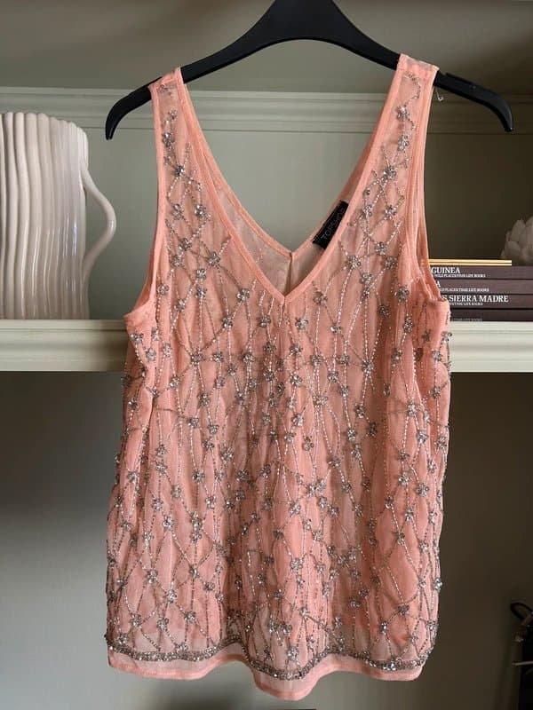 Topshop Topshop embellished sequin beaded top