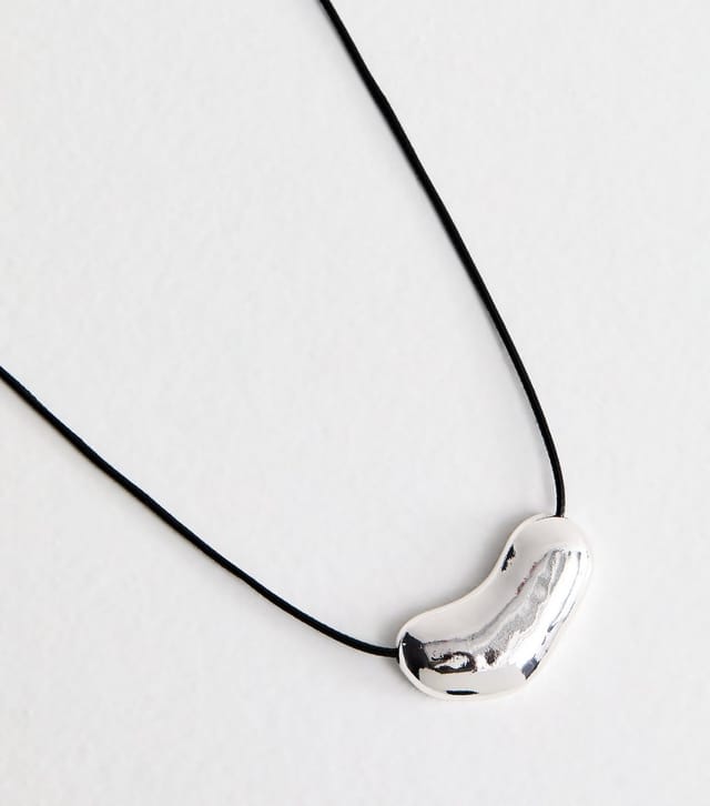 New Look Silver Tone Sleek Oval Dome Rope Necklace New Look - 3