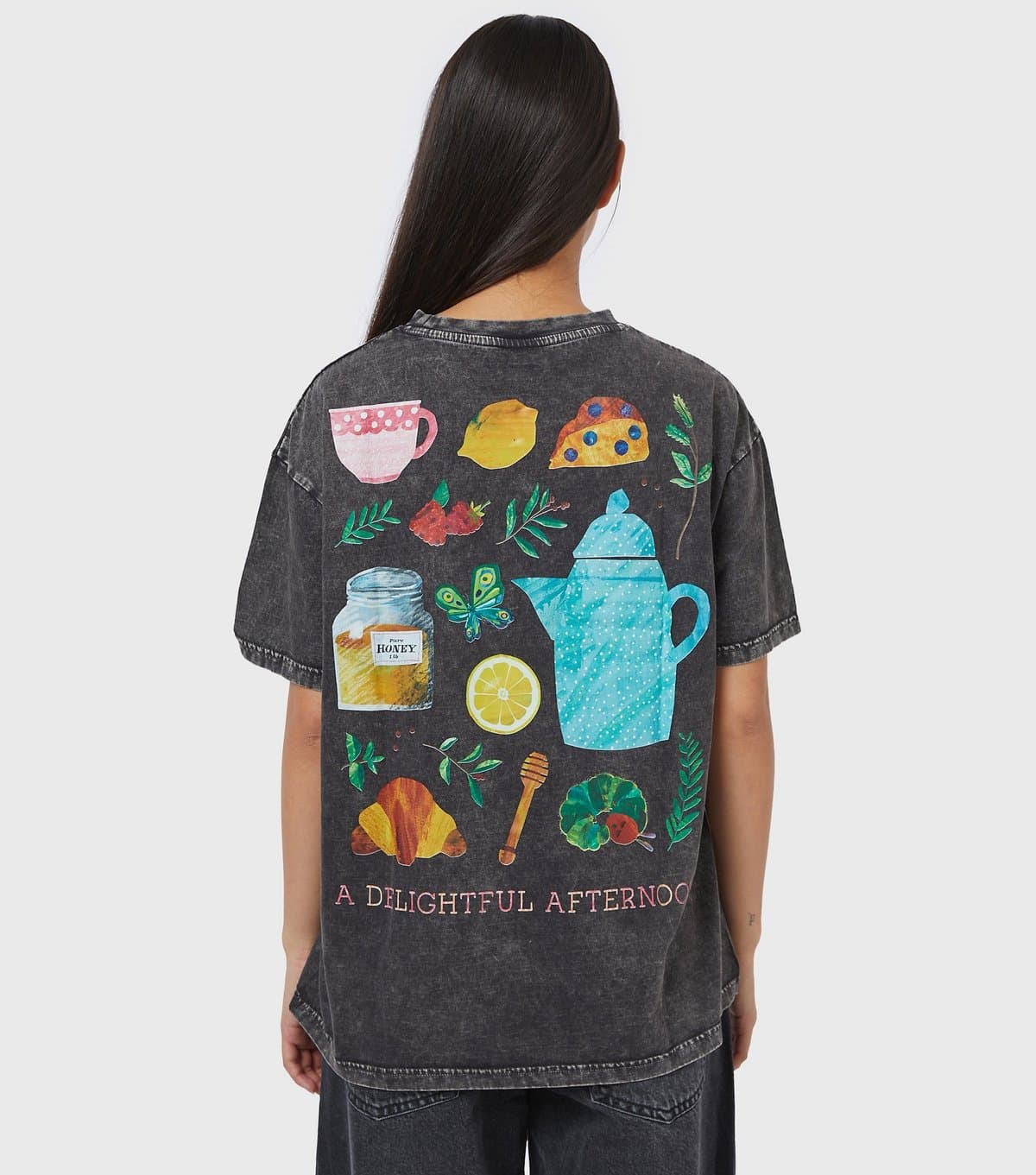 Skinnydip Women's Dark Grey Hungry Caterpillar Tea Time T-Shirt Skinnydip New Look