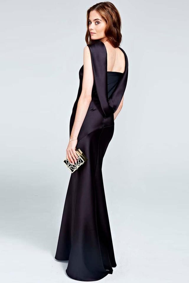Hot Squash Hot Squash Women's Silky gown with cowl neck in Black - 2